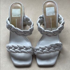 Dolce Vita White Braided Heels